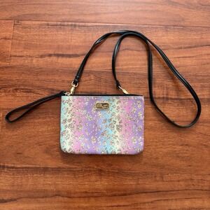 Betsey Johnson Pastel Rainbow Leopard/Cheetah Print Small Crossbody Bag